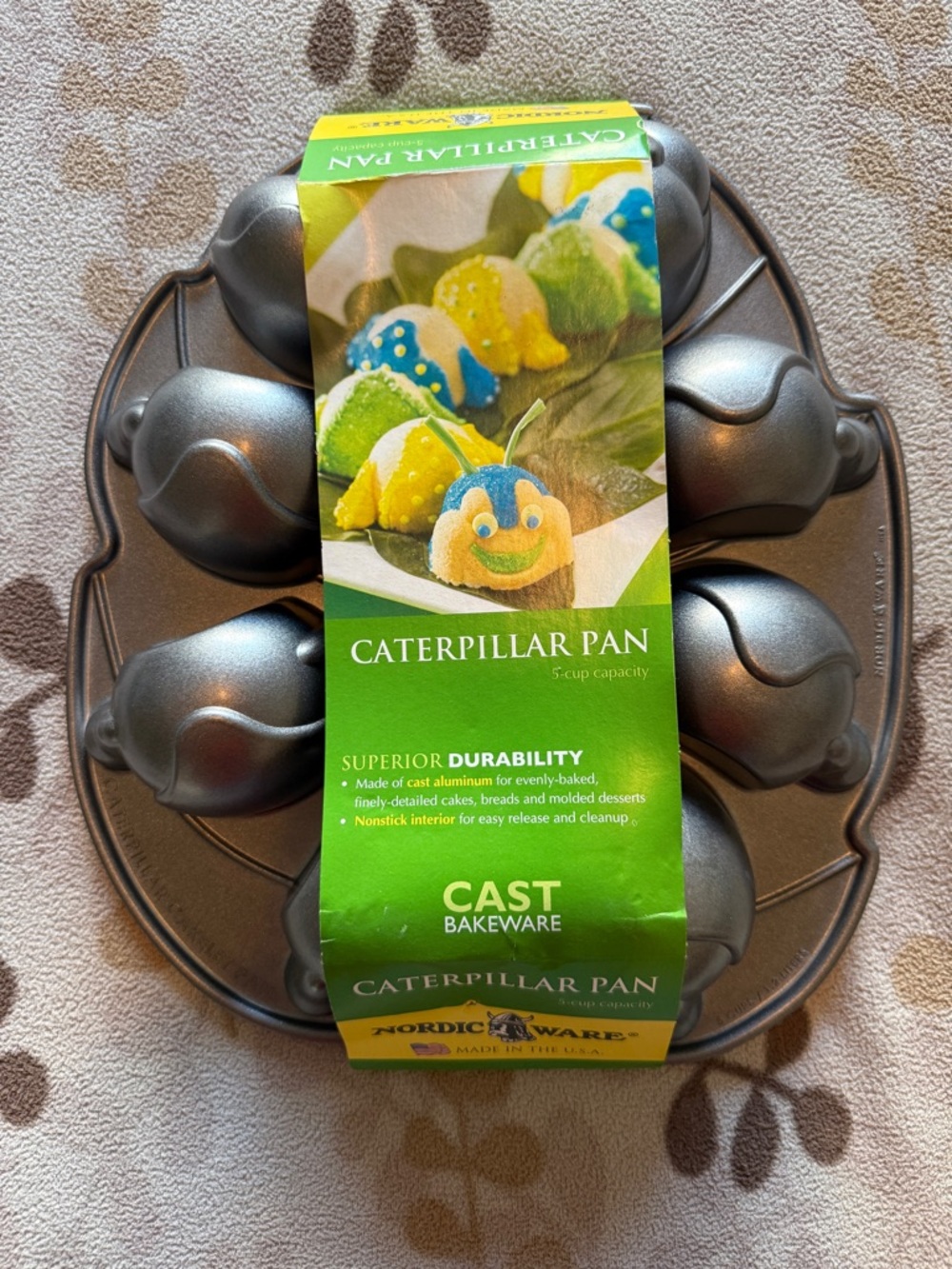 Brand New Nordicware Cast Aluminum Caterpillar Cakelet Pan